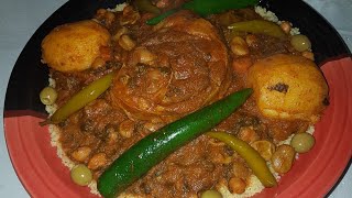 Couscous aux légumes Tunisien  كسكسي بالسبانخ و الخضار على طريقة الجنوب التونسي [upl. by Ferree]