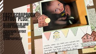 Easy Scrapbook Layout Design Plus 10 Examples Of Grid Design Ideas By Kelly [upl. by Stannwood]