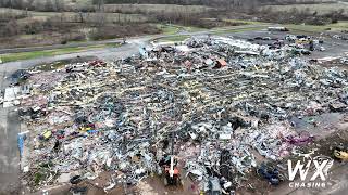 Mayfield Ky Tornado Damage Drone 4k [upl. by Hachmann]