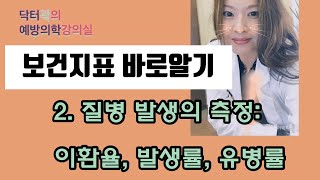 의학강의예방의학 2 질병 발생의 측정 이환율 발생률 유병률 보건 역학 [upl. by Ora]