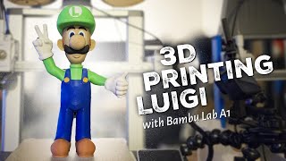 3D Printing Luigi from Super Mario with Bambu lab A1 [upl. by Honniball]