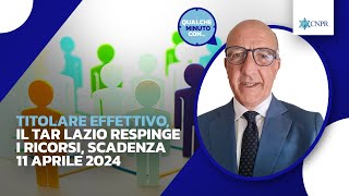 Maurizio Tollini  Titolare effettivo il TAR Lazio respinge i ricorsi scadenza 11 aprile 2024 [upl. by Tennies]