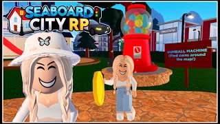 COLLECTING COINS GUMBALL MACHINEIN SEABOARD CITY RP ROBLOX [upl. by Ettebab]