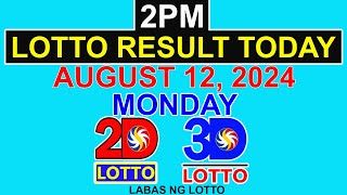 2pm Lotto Result Today August 12 2024 PCSO [upl. by Anuala]