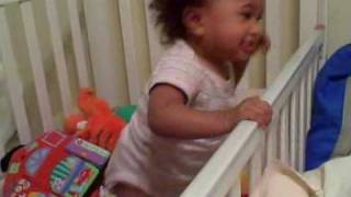 Baby Brooke Michelle Climbing In and Out of Crib [upl. by Magdaia]