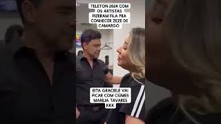 Artistas fazem fila no Teleton para conhecer Zezé Di Camargo [upl. by Ardekan785]