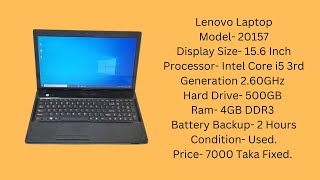 Lenovo Core i5 3rd GenUsed laptop500GB4GB Ram [upl. by Drarej]