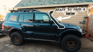 Snorkel install on Mitsubishi Montero Pajero Gen 3 BUDGET OVERLANDER Almost done with the build [upl. by Gerk544]