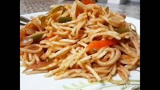 Street style hakka noodles at home  How to make hakka noodles [upl. by Kjersti]