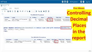 PROC MEANS  4  Controlling Decimal Places in Proc Means Report in SAS [upl. by Ymaral]