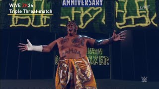 WWE 2K24  Triple Threat match  CM Punk vs Randy Orton vs Umaga [upl. by Leiuqese]