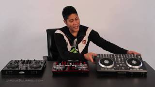 Numark Mixtrack Pro vs Vestax Typhoon vs Reloop Digital Jockey 2  UniqueSquaredcom [upl. by Noam]