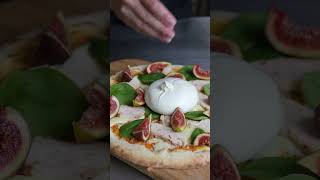 Chicken pizza with figs and burratta cheese [upl. by Erik]