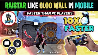 HANDCAM  Fast Gloo Wall Trick on Mobile 3 Finger 😱  Fastest Gloo Wall Trick With Handcam 4 [upl. by Carnes]