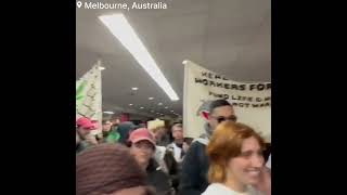 protesters storm Moonee Valley racecourse building in Melbourne Australia [upl. by Oicnerual916]