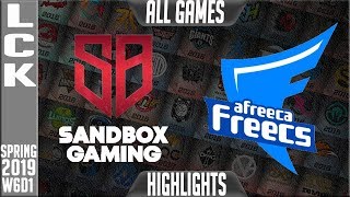 SB vs AF Highlights ALL GAMES  LCK Spring 2019 Week 6 Day 1  Sandbox Gaming vs Afreeca Freecs [upl. by Ireva]