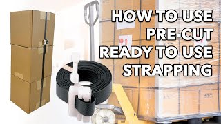 How to use amp setup plastic precut strapping banding for packing pallets furniture amp more [upl. by Manvell]