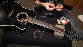 Changing Strings on a 12String Acoustic Guitar [upl. by Lane804]