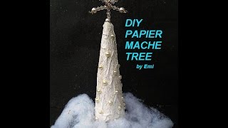 PAPIER MACHE TREES Paper Mache Christmas tree paper crafts sculpture [upl. by Lyndsay]