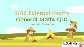 2023 External Exams QLD General Maths Paper 2 Bivariate Data Q6 [upl. by Sedecrem827]