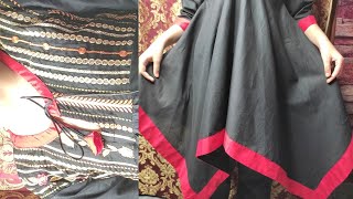 2021 Stylish Handkerchief Frock  Four Corner Frock Cutting and Stitching For 8 Year Girl Frock [upl. by Acenahs973]