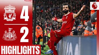 Salah Double Gakpo amp Jones Goals Liverpool 42 Newcastle  Highlights [upl. by Yma]