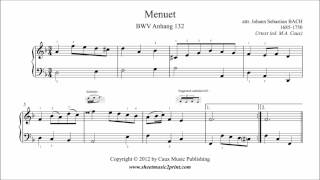 Bach  Menuet in D minor BWV Anhang 132 [upl. by Cruickshank]