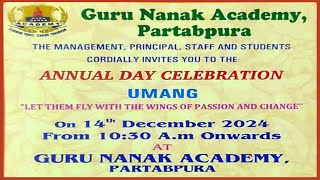 LIVE ANNUAL DAY CELEBRATION quotUMANGquot GURU NANAK ACADEMY PARTABPURA GNAP 14th Dec 2024 [upl. by Immaj899]