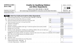 Credit Limit Worksheet A Walkthrough Schedule 8812 [upl. by Enirod478]