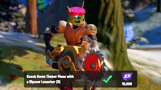 Knock Down Timber Pines with a Ripsaw Launcher  Fortnite Quests [upl. by Maurreen11]