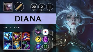 Diana Mid vs Sylas Quadra Kill Legendary  KR Master Patch 1419 [upl. by Onyx]