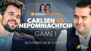 Carlsen  Nepomniachtchi  Game 1  World Chess Championship  Judit Polgar amp Anish Giri [upl. by Nolyaj]