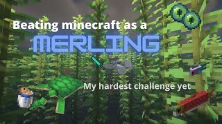 Beating Minecraft as a Merling Origins Mod [upl. by Aikit88]