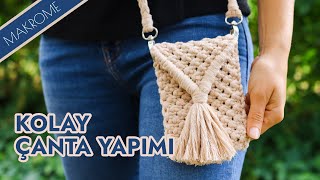 Makrome çanta nasıl yapılır  Telefon Çantası Yapımı [upl. by Lledyl288]