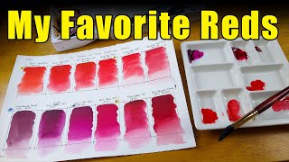 My Favorite Watercolor Reds Warm Cool Middle and Specialty Colors [upl. by Elcin]