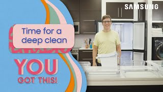 How to properly deep clean the inside of your Samsung refrigerator  Samsung US [upl. by Enivid]