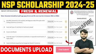 NSP Scholarship 202425 Apply  How to upload NSP Documents 202425   NSP Bonafide Certificate [upl. by Acinorej]