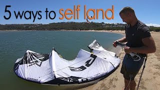 5 ways to self land kiteboarding tutorial [upl. by Nyliram]