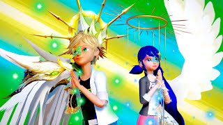 Miraculous Ladybug Adrien x Marinette ANGEL DUET transformation in Heaven [upl. by Eelrefinnej846]