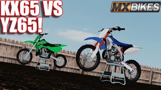 KX65 VS YZ65 IN MXBIKES CLOSE RACING [upl. by Anayra]