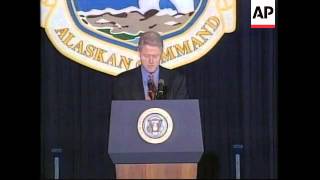 ALASKA BILL CLINTON VISITS ELMENDORF AIR FORCE BASE [upl. by Brantley906]