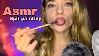 ASMR  Spit painting  Spit drawing your portrait [upl. by Banyaz]