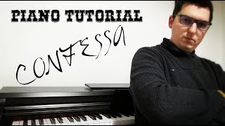 Confessa  Slow Tempo Piano Tutorial [upl. by Ensoll]