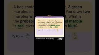 Calculating the CONDITIONAL PROBABILITY of an event occurring math maths mathematics mathshorts [upl. by Jelle]