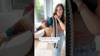 Easy SideAcross Cardigan Tutorial crochetcardigan crochetpattern crochetwear crochettutorial [upl. by Enitsuj452]