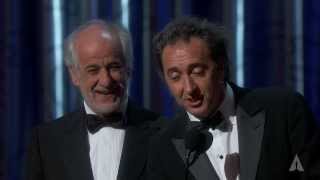 quotThe Great Beautyquot Wins Foreign Language Film 2014 Oscars [upl. by Eynaffit]