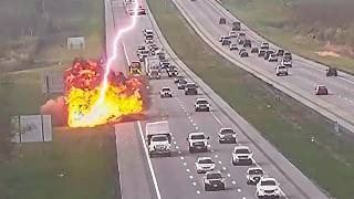 100 Incredible Lightning Strikes Caught on Camera [upl. by Adnilim]