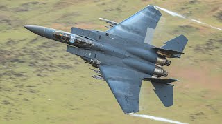 MACH LOOP A RARE VISIT FROM F15s  4K [upl. by Wolford]