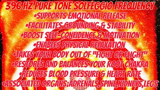 396 HZ PURE TONE SOLFEGGIO FREQUENCYGROUND YOURSELF GET OUT OF FLIGHT OR FIGHTROOT CHAKRA TUNE UP [upl. by Pardoes]