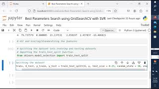 Hyperparameter Tuning using GridSearchCV with SVR in Jupyter Notebook [upl. by Domenech]